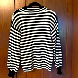 Striped Anthropologie crewneck sweater